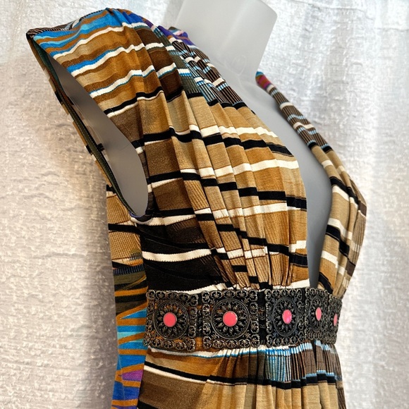 Beautiful Vintage SKY Top M Metal Belt Desert Southwest Print RHOC ASOS - Picture 4 of 6